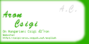 aron csigi business card